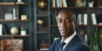 business portrait of an African American man in the office photo