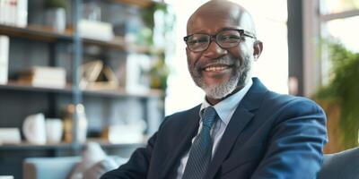 business portrait of an African American man in the office photo