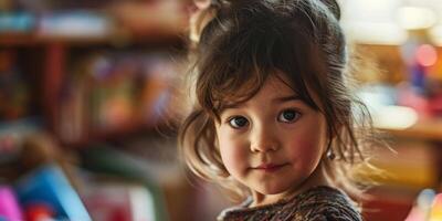 retrato de un niño niña de cerca foto