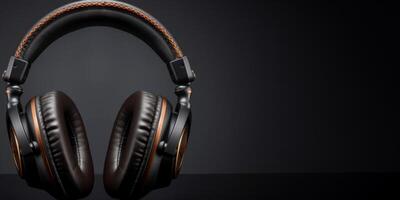 headphones on a dark background photo