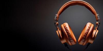 headphones on a dark background photo