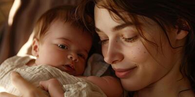 madre con su infantil niño foto