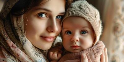 madre con su infantil niño foto