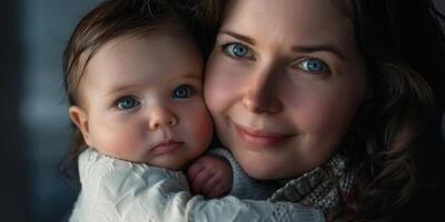 madre con su infantil niño foto