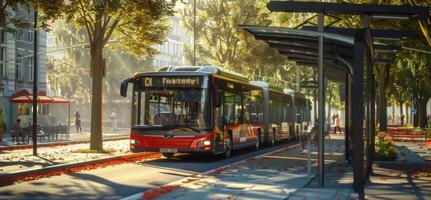 autobús público transporte en un ciudad calle foto