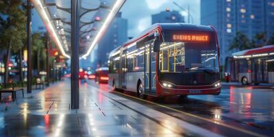 bus public transport on a city street photo