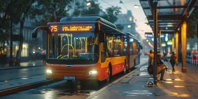 autobús público transporte en un ciudad calle foto