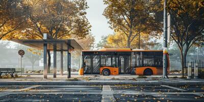 bus public transport on a city street photo