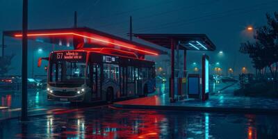 autobús público transporte en un ciudad calle foto
