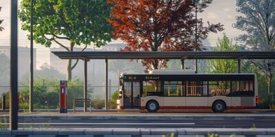 autobús público transporte en un ciudad calle foto