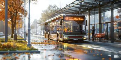 autobús público transporte en un ciudad calle foto