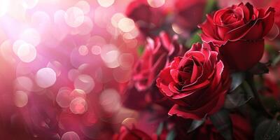 red roses on a blurred background photo