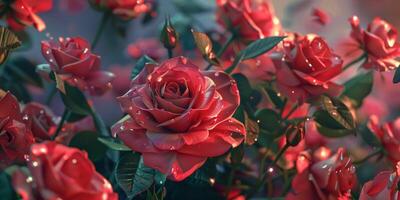 red roses on a blurred background photo