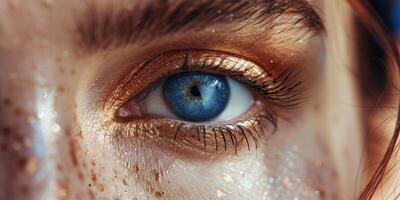 female eyes close-up macro makeup photo