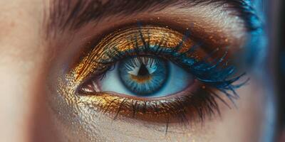 female eyes close-up macro makeup photo