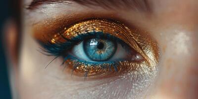 female eyes close-up macro makeup photo