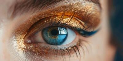 female eyes close-up macro makeup photo