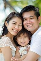 family with children in the park photo