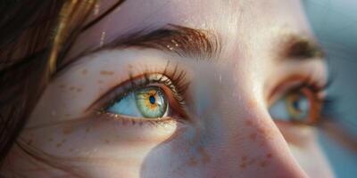 female eyes close-up macro makeup photo