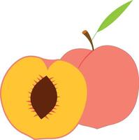 fresh juicy peach icon tasty ripe fruit sticker healthy food concept vector