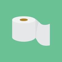 Toilet paper isolated on green background. Roll paper. vector