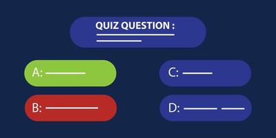 Question and answers template. Quiz game in tv. Background of blue color. Four answers for knowledge exam. vector