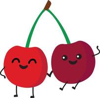 Cherry character design. vector