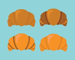 Croissant icon set. Flat set of croissant icons for web design isolated vector