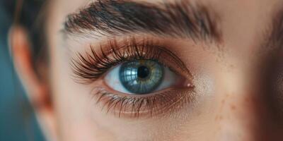 female eyes close-up macro makeup photo