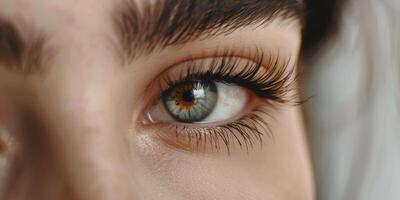 female eyes close-up macro makeup photo