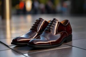 patent leather gentleman's shoes photo