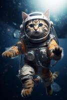cat in a spacesuit in space photo