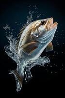 fish jumping out of the water splashing photo