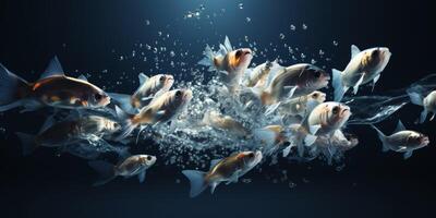 fish jumping out of the water splashing photo