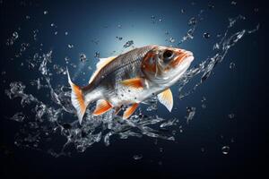 fish jumping out of the water splashing photo