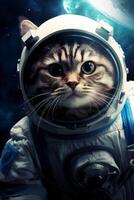 cat in a spacesuit in space photo