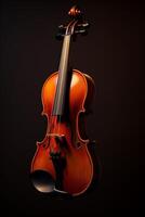 violin on a dark blurred background photo