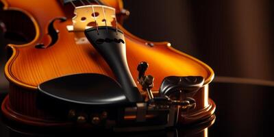 violin on a dark blurred background photo