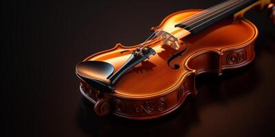violin on a dark blurred background photo