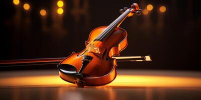 violin on a dark blurred background photo