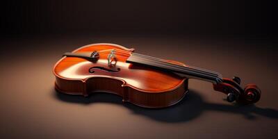 violin on a dark blurred background photo