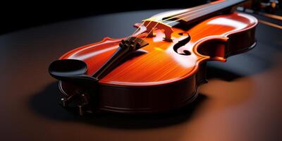 violin on a dark blurred background photo