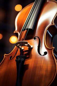violin on a dark blurred background photo