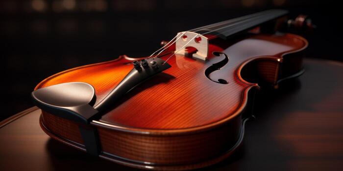 violin on a dark blurred background photo