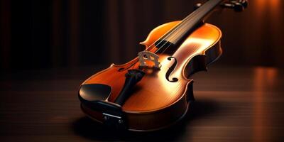 violin on a dark blurred background photo