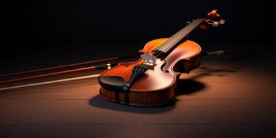 violin on a dark blurred background photo