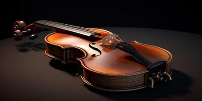 violin on a dark blurred background photo