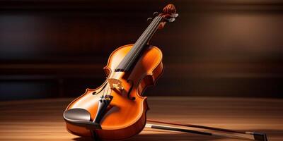 violin on a dark blurred background photo