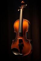 violin on a dark blurred background photo