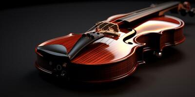 violin on a dark blurred background photo